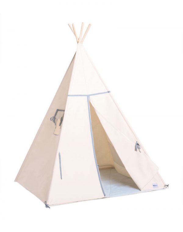 Tipi s podložkou, hrajte domáce teepee Cozy Blue 4el.